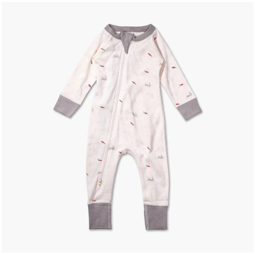 NEW SAPLING ORGANIC bunnies romper in white